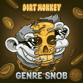 Genre Snob cover art: Skwish as a gold skull monkey in shades, with gold coins